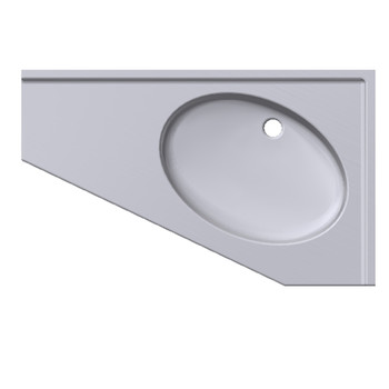 Plan vasque PMR en angle droit, existe en version gauche AUNIS 8